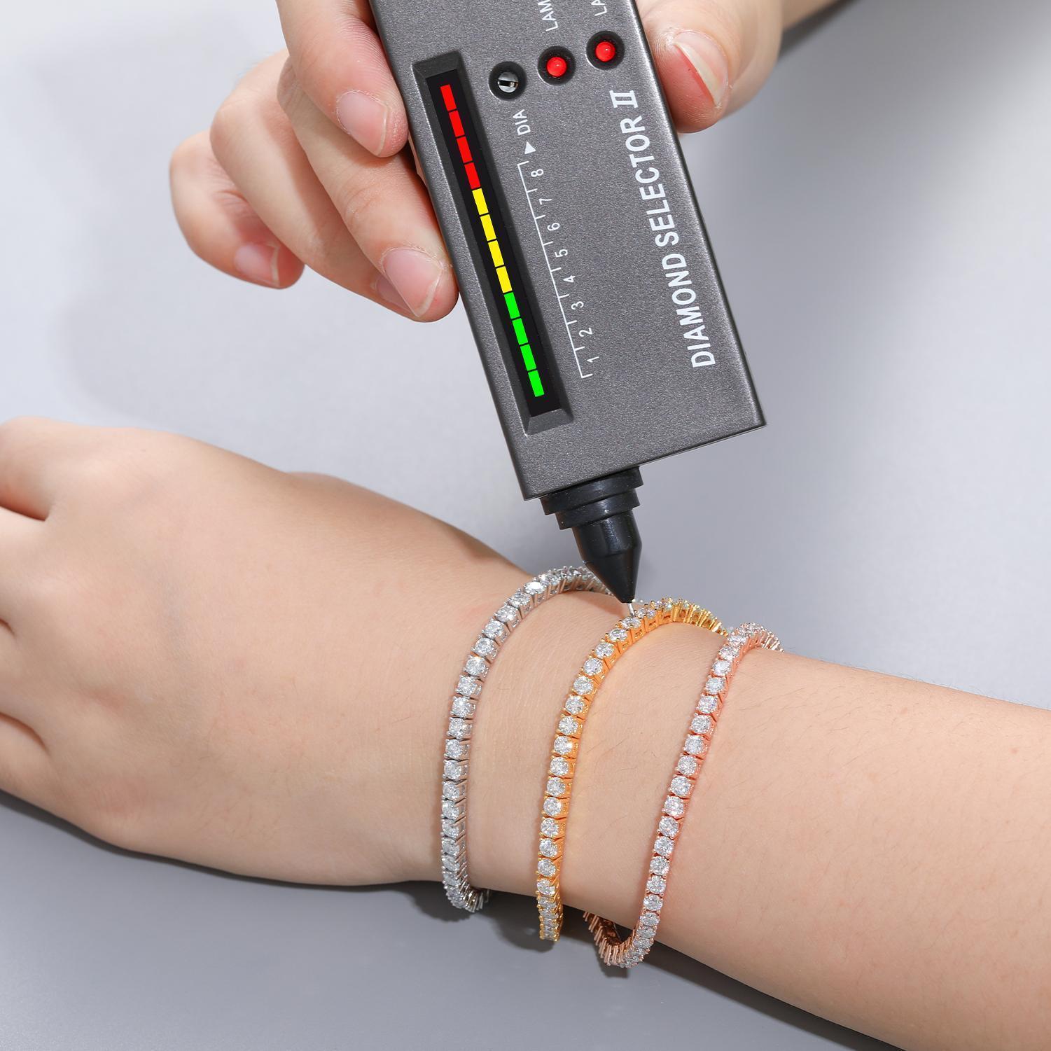 ICEOUTBOX 100% Real S925 D VVS Moissanite Tennis Bracelet For Women Men 925 Sterling Silver Sparkling Wedding Party Fine Jewelry