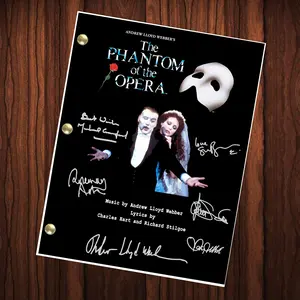 Phantom Of The Opera Autographed Signed Script Reprint Cast Signed Musical 1986 West End Andrew Lloyd Webber Sarah Brightman Christine Daaé Michael Crawford