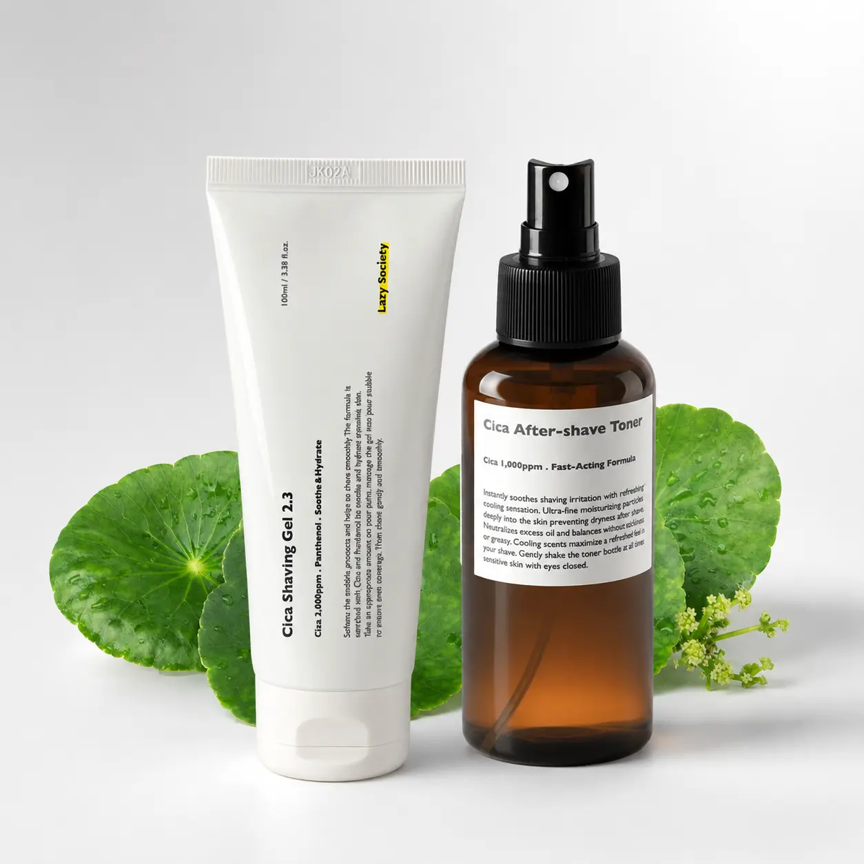 Lazy Society Cica Shave 100 & Soothe Set – Shaving Gel 100 & Aftershave Toner Spray