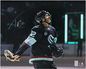 Tye Kartye Seattle Kraken Autographed 16" x 20" Postgame Celebration Photograph - Fanatics Authentic Certified
