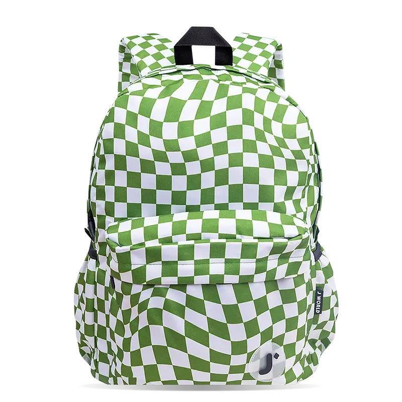 Oz Daypack Backpack in Matcha Checkers - Compact Design, Ideal for Everyday Use