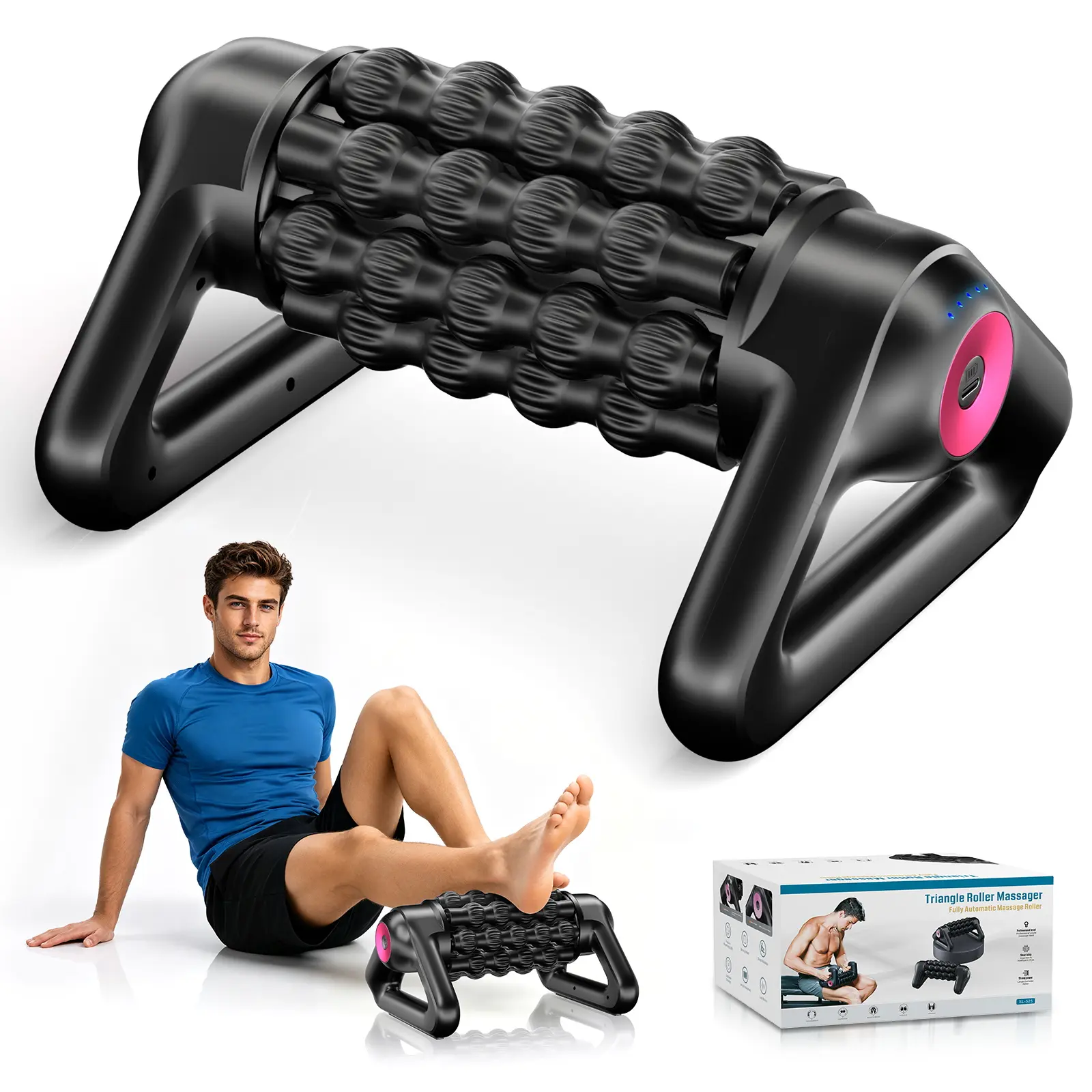 Triangle Roller for Muscle Recovery – Shoulder, Back & Leg Massager, Relax & Improve Circulation Fitness Tool