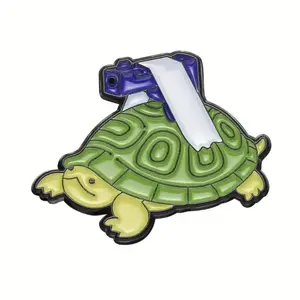 Funny turtle enamel pin
