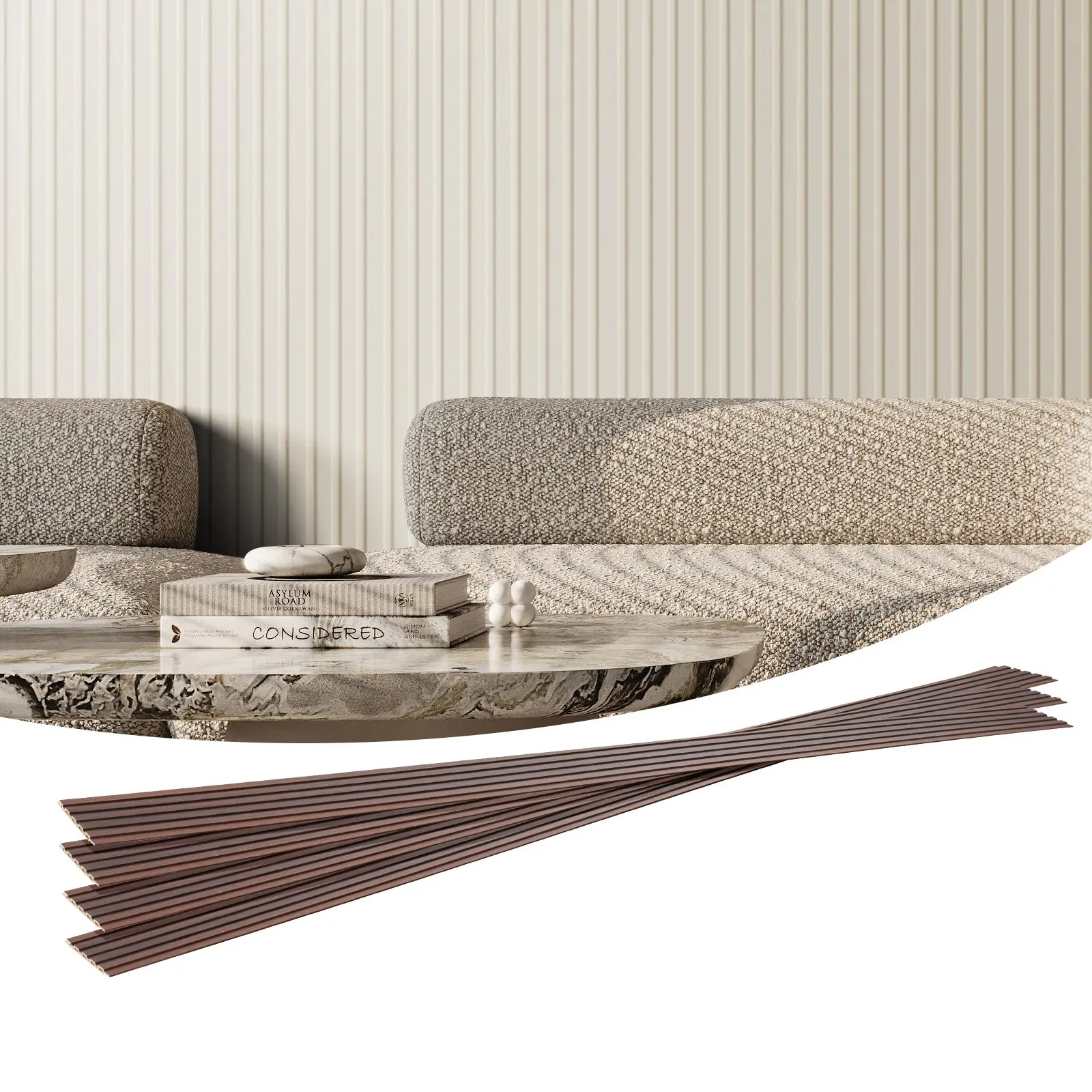 【Summerfinds】VEVOR Fireproof Soundproof Waterproof Wood Slat Acoustic Panels (8pcs, 96.5x6.5x0.35in Matte White) - Flexible Layout, Stylish Attractive Contemporary Slat Patterns for Modern Wall Coverage, Tools & Hardware, Peace Of Mind