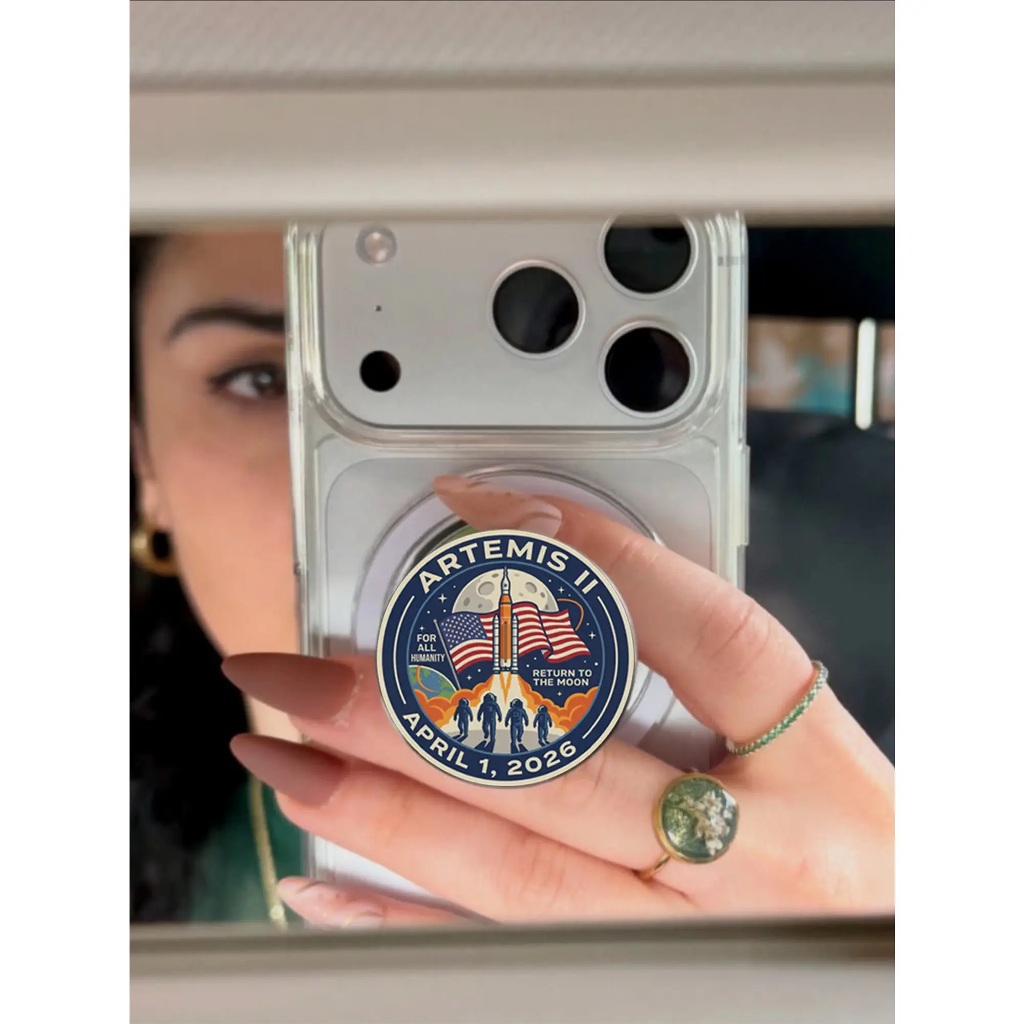 Artemis II Mission Phone Grip, Return to the Moon 2026 Phone Grip, Astronomy Lover Gift Phone Grip