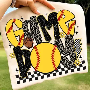 Softball Game Day Softball Retro Checkered Softball TShirt