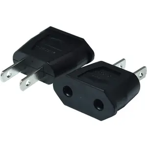 Socket Plug Adapter For Europe,US AC Power Converter 2PCS(Black)