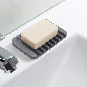 Soap Dish Non-slip Drainable Soap Saver Kitchen Bath Storage Soap Tray Silicone Soap Dish