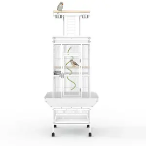 [NEW PRODUCT - FLASH SALE] Garvee 60"h Bird Cage, Parakeet Cage with Playtop, Bird Rope Perche, Feed Bowls, White Parrot Cage for Parakeets, Conures, Cockatiel, Cockatoo