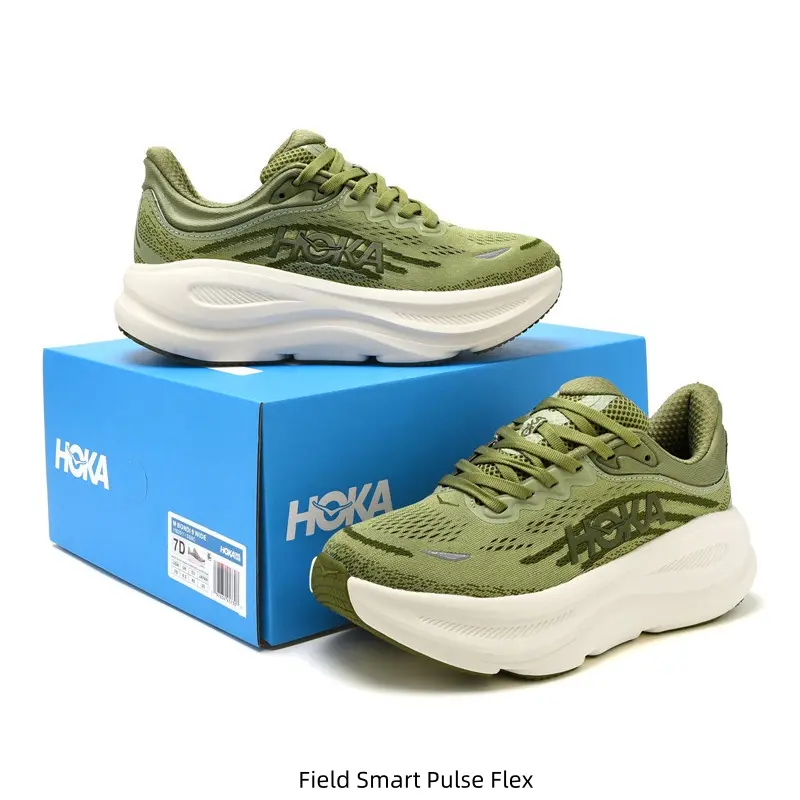 New Unworn Olive Green Mesh Low-Top Running Shoes with Box – Lightweight Cushioned Sole, Breathable Upper, Casual Sport Sneakers for Men & Women