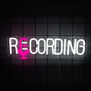 Recording Neon Sign,Recording Neon Light for Recording Room Music Studio Game Room Live Streaming Room Decor Gifts