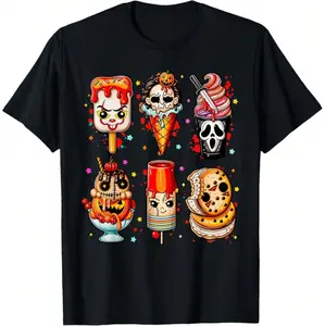 Horror Inspired Summer T-Shirt for Halloween Ice Cream Lovers Perfect Gift for Valentine's Day