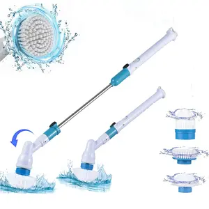 Electric Spin Scrubber,4000Mah Electric Scrubber with 3 Brush Heads Adjustable Extension Handle Power Scrubber for Bathroom Bathtub Wall Floor Eccoumum