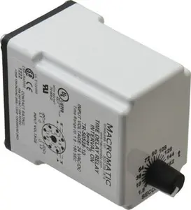 Macromatic 8 Pin, Multiple Range DPDT Time Delay Relay 10 Contact Amp, 24 VAC/VDC, Knob TR-50528-10