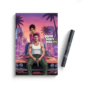 game G-Grand T-Theft Auto V Poster Self-Adhesive Waterproof Art Sticker, Aesthetic Minimalist Wall Poster for Coffee Shop, Bar & Home Room Decor