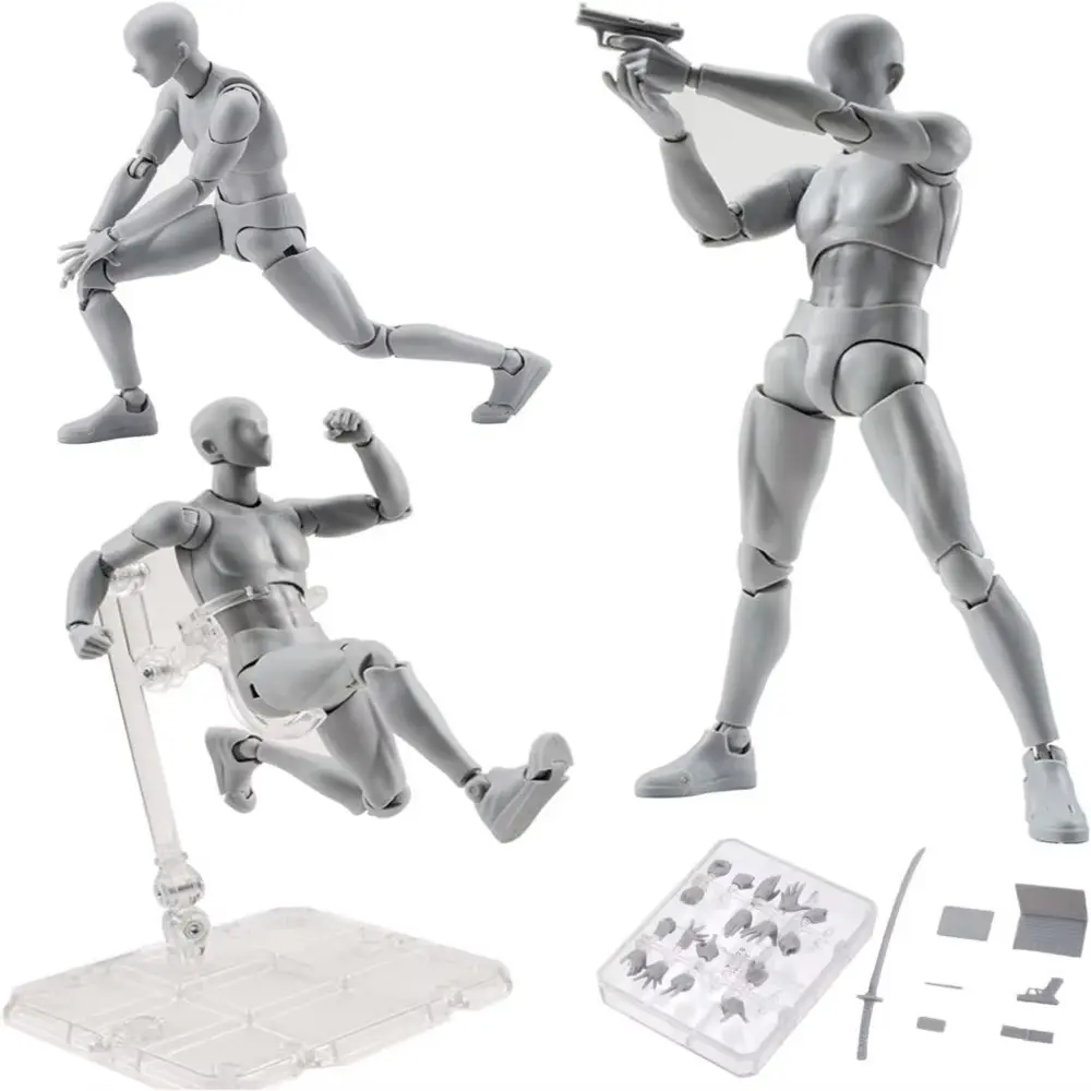 Articulating Figurines, Male/Female Movable Body Kun/Chan Jointed Anime SHF Action Figure Toys, Sketch Drawing Mannequin Models for Party Gifts & Home Supplies