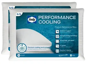 2-Pack Cooling Sleeping Pillows, Standard/Queen Jumbo Size, Extra Firm Support, Cool-to-Touch Nylon Spandex Cover, Hypoallergenic Fiberfill, Machine Washable, Pillows For Sleeping