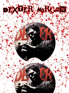 Dexter Morgan Crime Car Coaster Set of 2 Size 2.75 No Warranty Red Splatter Design