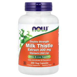 NOW Foods Milk Thistle Extract, 300 mg, 200 Veg Capsules