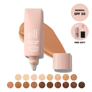 e.l.f. Halo Glow Skin Tint SPF 50 - Hydrating Serum-Like Concealer with Mineral SPF 50 Sunscreen, Lightweight & Water-Resistant, 18 Shades, 30ml