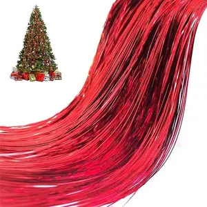 Pack of 3000 Strands Red Christmas Icicle Tinsel Foil Fringes | 19.8 Inches, Christmas Tree Tinsel Curtain Decoration for Indoor Outdoor Winter Home Holiday New Year Eve Birthday Party Supplies