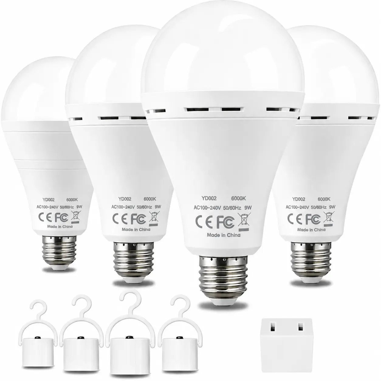 2026 Rechargeable Emergency Light Bulbs Battery Powered LED Light Bulb 6000K Daylight E26 120 Volt 9W 60W Equivalent with 1200mAh for Home Power Outage Camping Hurricane summergarden,campingessentials,outdoorfurnitureset,campinggear-Back to school gifts