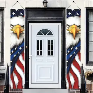 Patriotic Eagle American Flag Porch Banner, Polyester Independence Day Decor, No Power Needed, Multi-Functional Suitable for Home, Room, Door, Wall, Party Backdrop, Holiday Supplies, Patriotic for Home Decor |   Patriotic Theme