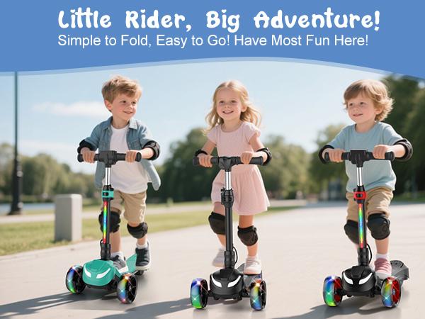 【Kids Love It!】3-Wheel Electric Scooter for Kids Ages 3-8, Electric Kick Scooter with 2 Speed Settings, Long Battery Life, Bluetooth Speaker, Flashing LED Wheels, Lightweight & Stable for Boys Girls