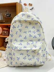 Fashionable Butterfly Pattern Backpack, Casual Versatile Zipper Backpack for Women & Men, Trendy All-match School Bag for Daily Use