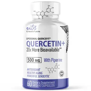 Nutri Liposomal Quercetin Phytosome with Piperine - Patented 20x More Bioavailable Than Quercetin Supplements - Supports Immune/Cardiovascular Health - 60 Quercetin 500mg Capsules…
