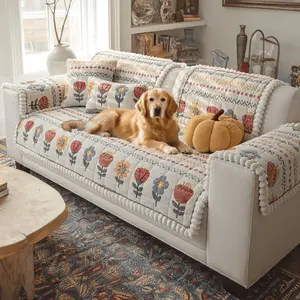 Floral Pattern Sofa Cover Set, Sofa Slipcover, Reusable All-Purpose Dustproof Protector, Washable Pet-Friendly Couch Covers for Armchairs & Sofas