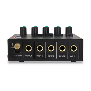 Small 4-channel mixer, stereo input and output, low noise, suitable for home studio audio mixing