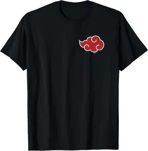Akatsuki Cloud Naruto Anime T-Shirt, Minimal Japanese Manga Graphic Tee, Shinobi Streetwear Shirt