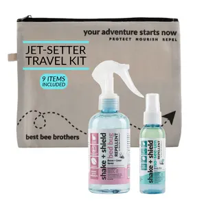 Best Bee Brothers Bed Bug & No-See-Ums Spray Plant-Based Travel Bug Repellent Kit Jet Setter Black (9 pcs)