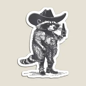 Raccoon Drinking Beers Funny Sticker, Vintage Raccoon Cowboy Western Country Sticker, Vinyl Sticker, Bookish Sticker, Book Sticker, Laptop Sticker, Tumbler sticker, Water bottle sticker