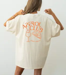 T-Shirt Aperol Club, Summer, Drinks, Aperol Spritz, Gift for Boyfriend Girlfriend, Good Vibes, Summer, Personalized T-Shirt Design