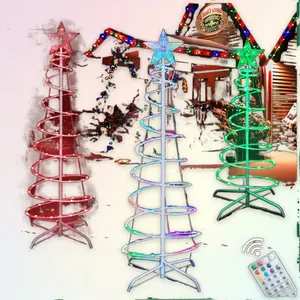 Presence 3 Pack Light Up Multi-Color Christmas Spiral Tree