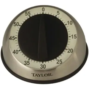 212 MAIN Taylor Precision 5830 Easy-Grip Mechanical Kitchen Timer, Stainless Steel Kitchen Gadget & Utensil with Bell, Kitchen Gadgets, Utensils