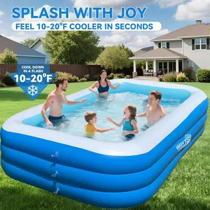 Large Inflatable Pool for Kids and Adults,10ft x 6ft Oversized Thickened Blow Up Pool for Kid and Adult, Durable Swimming Pool for Backyard, Outdoor, Garden, Summer Water Party (150"x70"x22")