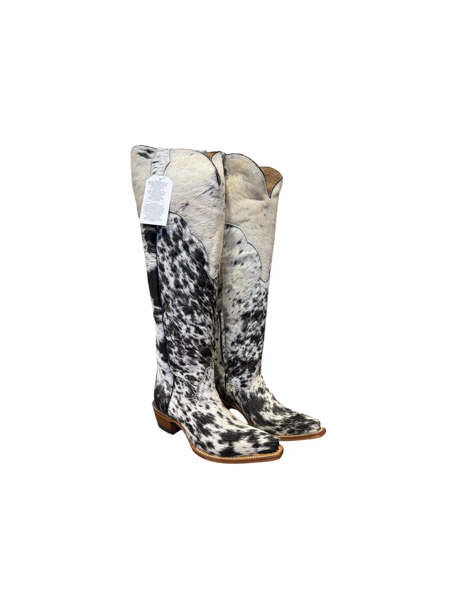 Women's Ironranch Classic High-Top, Cow Print, Pointed-Toe Faux Fur Boots - Stylish Decor Footwear to Elevate Shoe Collections