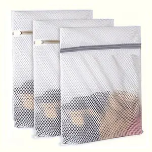 3pcs Durable Honeycomb Mesh Laundry Bags For Delicates, Net Fabric Durable And Reusable Delicate Wash Bag, Travel Organization Bag For Lingerie, Clothes, Jeans, Bath Towel, Sock, Laundry Organizer