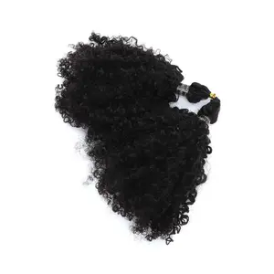 YGwigs Pre-Separated Double Drawn Feather Crochet Hair Extension Tight Curly Human Hair FE24