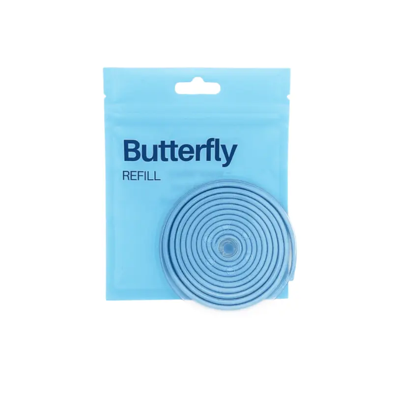TIY Butterfly Refill - 51 Inches Light Blue Customizable Hair Tie for Any Hair Type - 13x Stronger & 2x Stretchier Than Regular Hair Ties