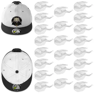 22/48 Pack Adhesive Hat Hooks for Wall, Super Strong Hat Rack for Baseball Caps, Hat Organizer Display for Home Decor, Hat Hangers Holder for Wall, Door, Closet, No Drilling - USA Patented (White)