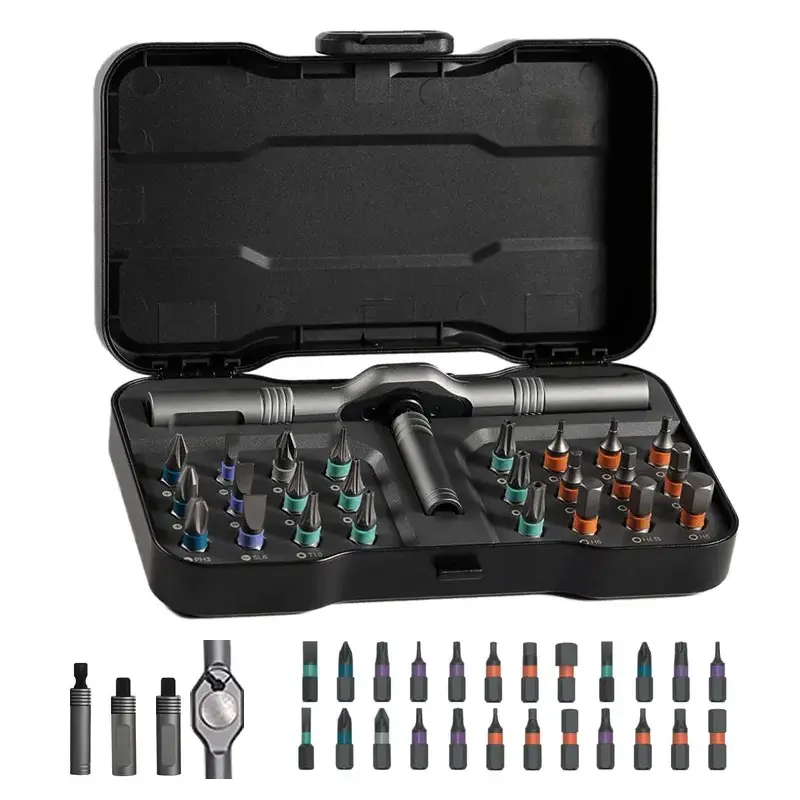 24 in 1 Magnetic Screwdriver Set, DIY Ratchet Mini Removable Self-Assembly Precision Screwdriver Tool Kit, Magnetic DIY Precision Tool Kit with Variety Head Styles for PC/Mobile/Watch/Bicycle