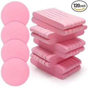 120 Pcs Facial Sponge Compressed, Luxiv Face Cleansing Sponge Estheticians Compressed Makeup Facial Sponge Round Wash Face Sponges for Women Compress Exfoliating Removal Sponge