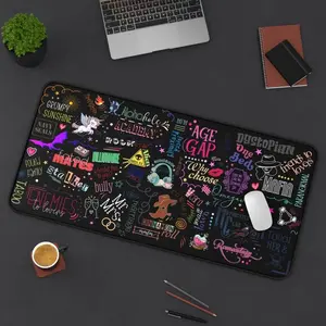 [SALE UP TO 50% + FREE SHIP] Spicy Bookish Tropes Desk Mat Colorful Graphic, Book Lover Gift