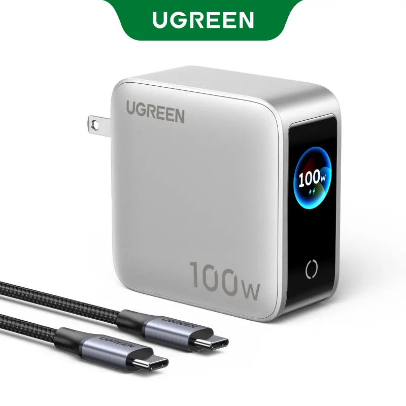 UGREEN Nexode Pro 100W GaN USB C Charger Bundle with Type-C Cable, 5-Port Fast Type-C Wall Charger Block with Smart Display Compatible with MacBook Pro/Air, iPhone 17/16 Series, Galaxy, iPad Pro, Steam Deck ,DealsForYouDays