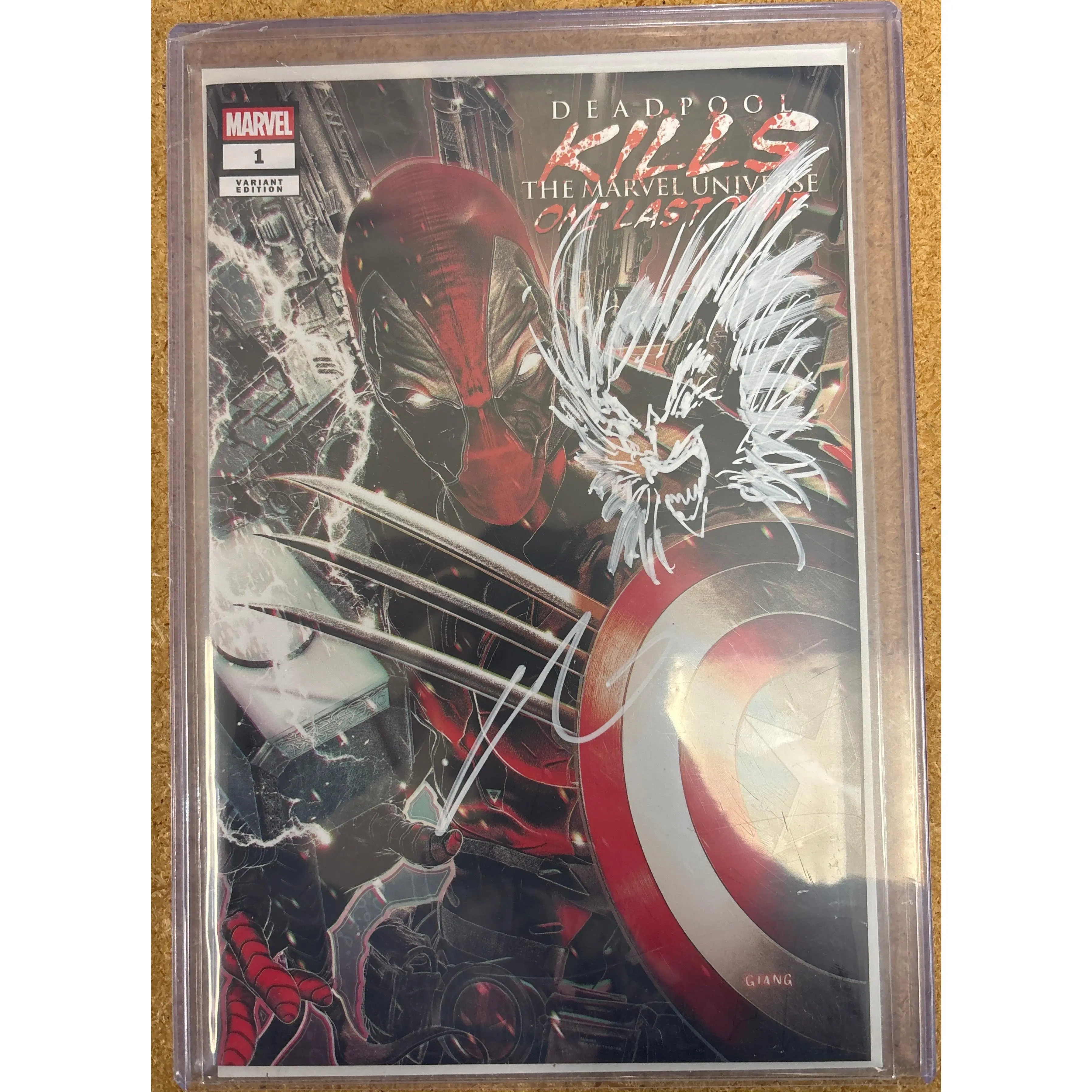 DEADPOOL KILLS THE MARVEL UNIVERSE ONE LAST TIME #1 JOHN GIANG C2E2 SECRET DROPS SIGNED AND REMARQUED BY JOHN GIANG W/ COA (SS14)
