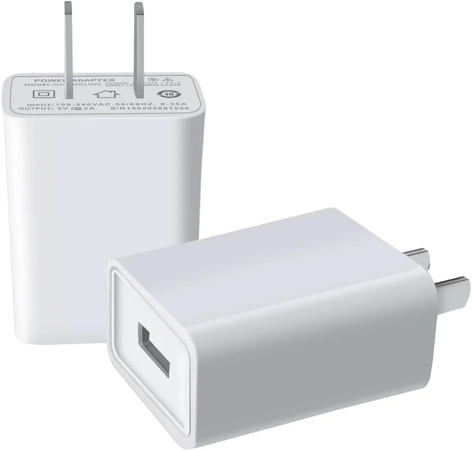USB Wall Charger  . USB Wall Plug 5V 2A AC Power Adapter Compatible with ,Pad,,Tablet,Kindle and More (White 2pack)